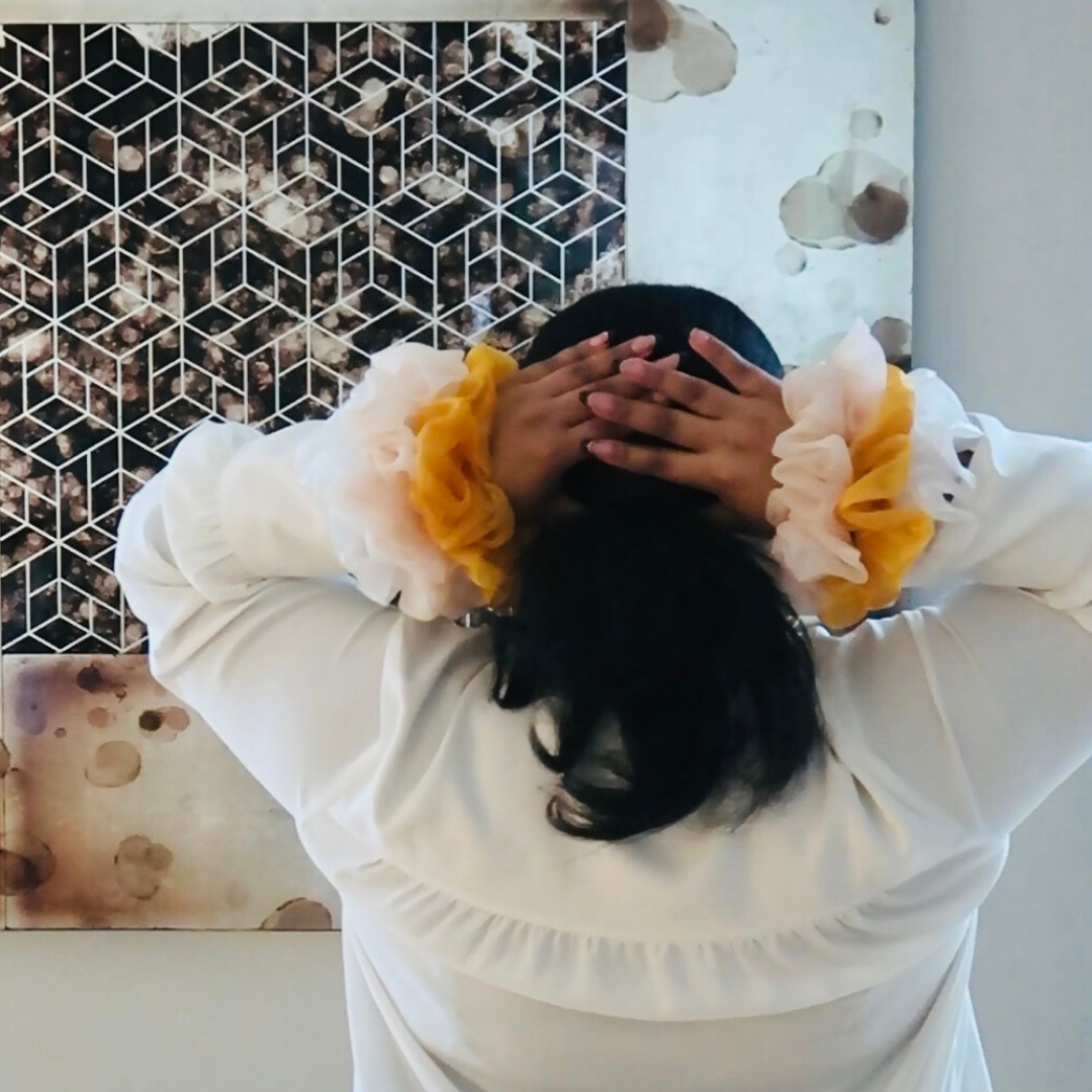 Jumbo Tulle Scrunchy in Jasmine