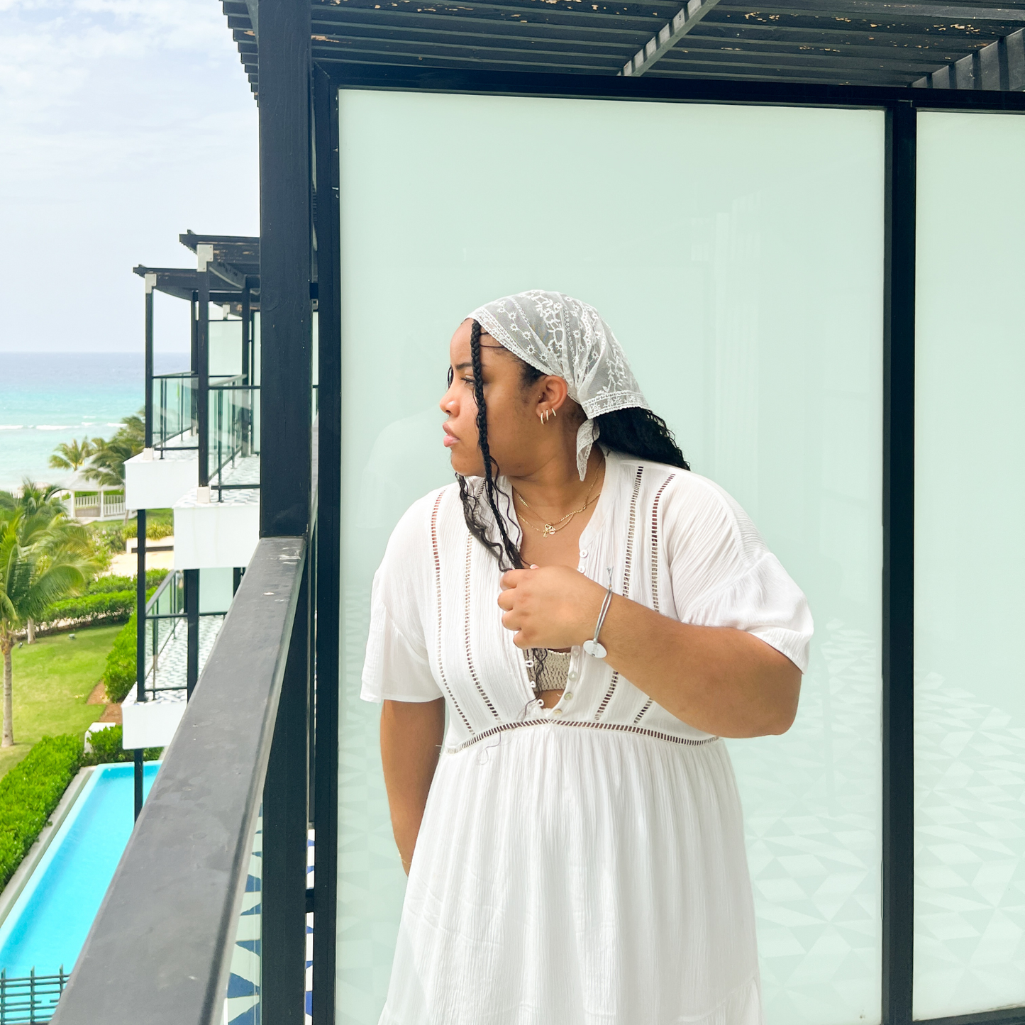 Triangle Tulle Bandana in Viola