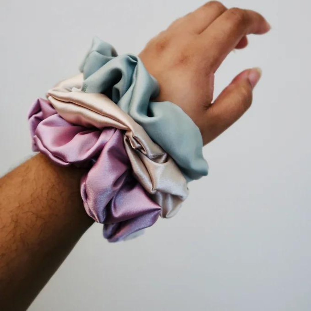 Satin Scrunchy in Hibiscus