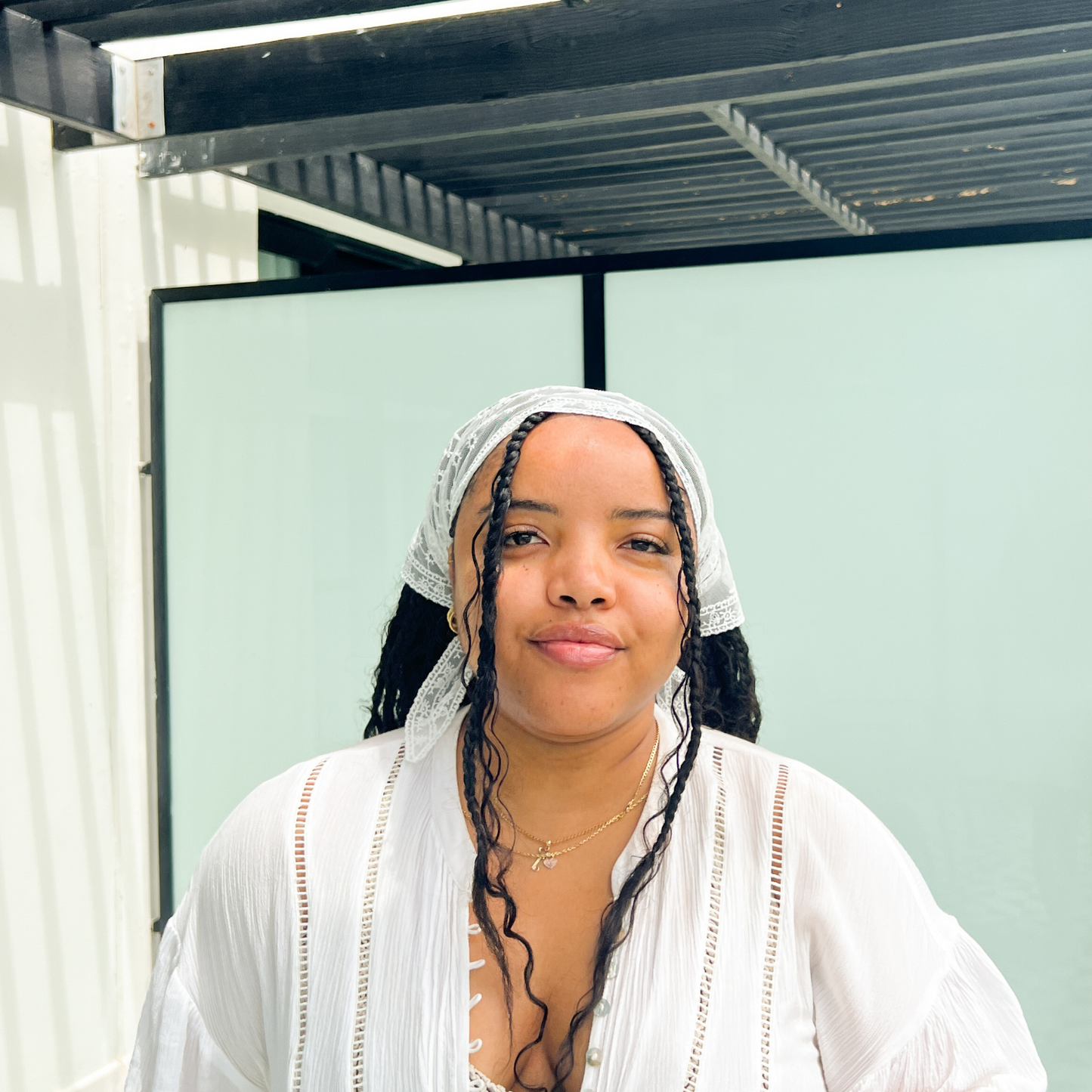 Triangle Tulle Bandana in Viola