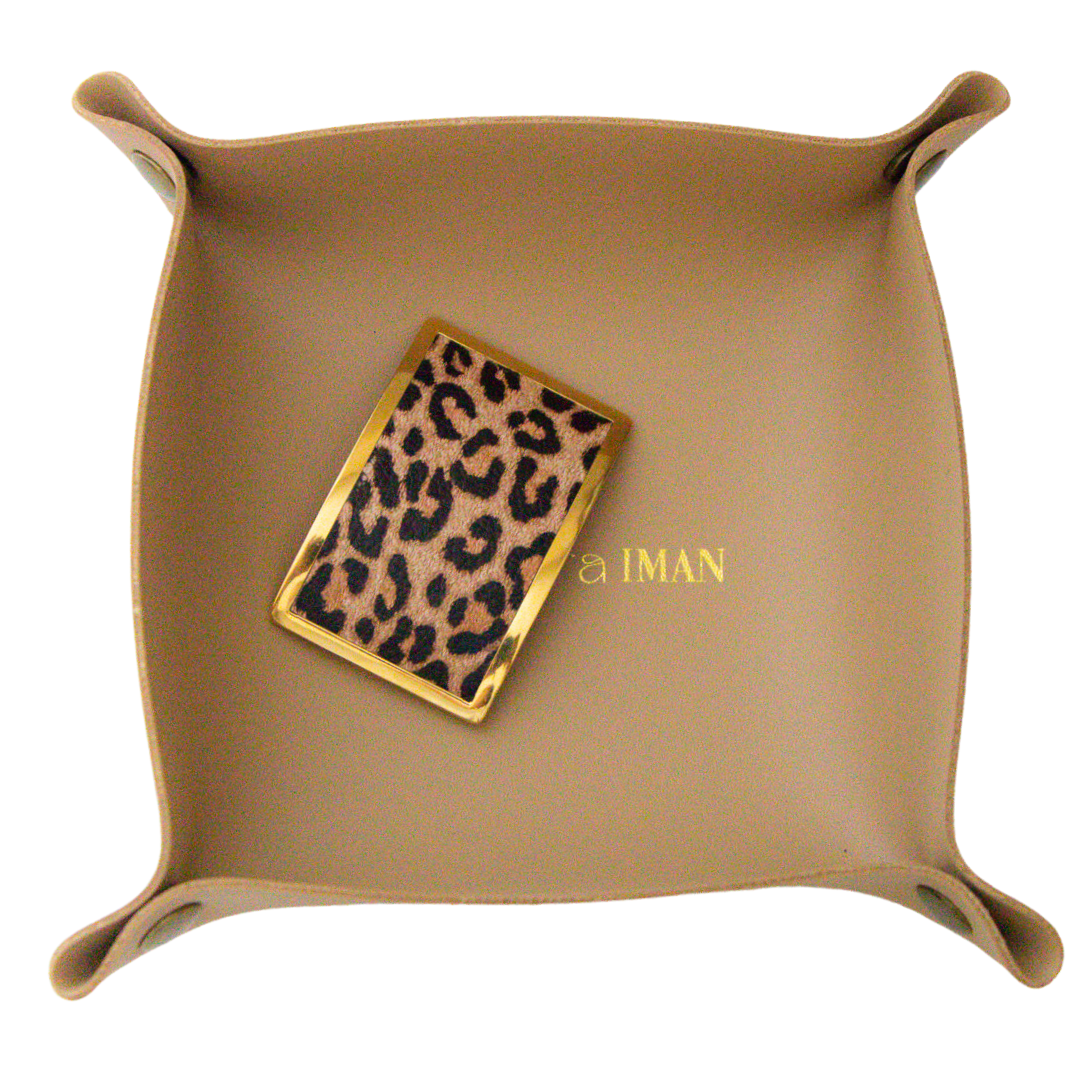 Elegant Leather Travel and Display Organizer Tray