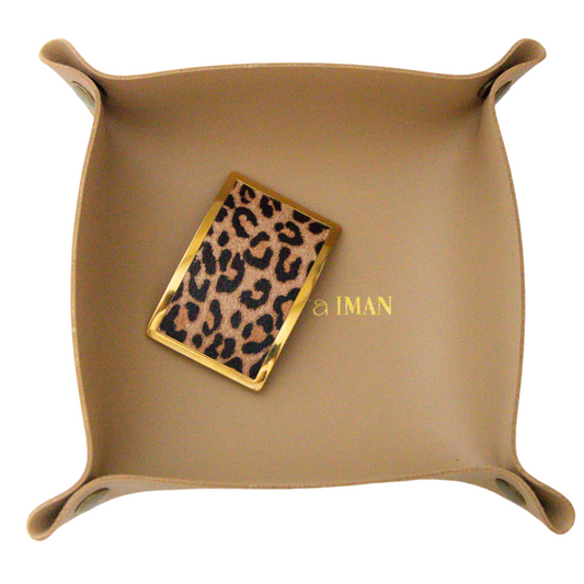 Elegant Leather Travel and Display Organizer Tray