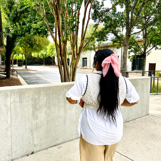 Lace Hair Bow in Dahlia