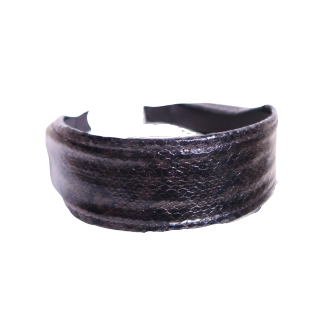 Headband in Black Sleek Snake