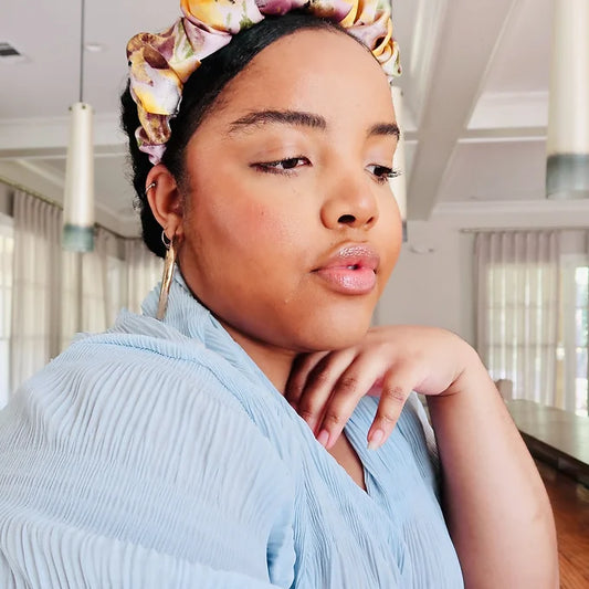 Silk Scrunched Headband in Aster