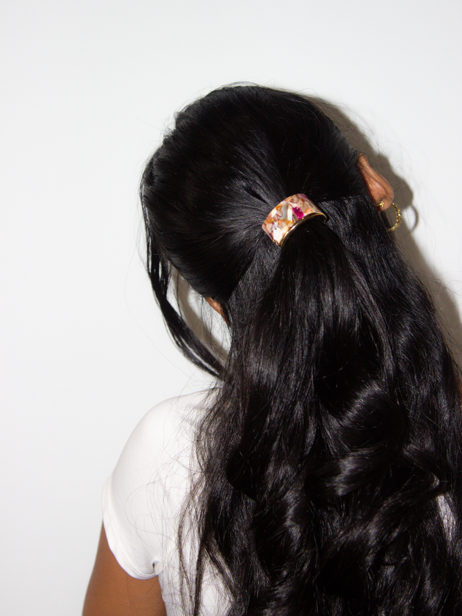 Ponytail Cuff in Brown Molten Gardenia