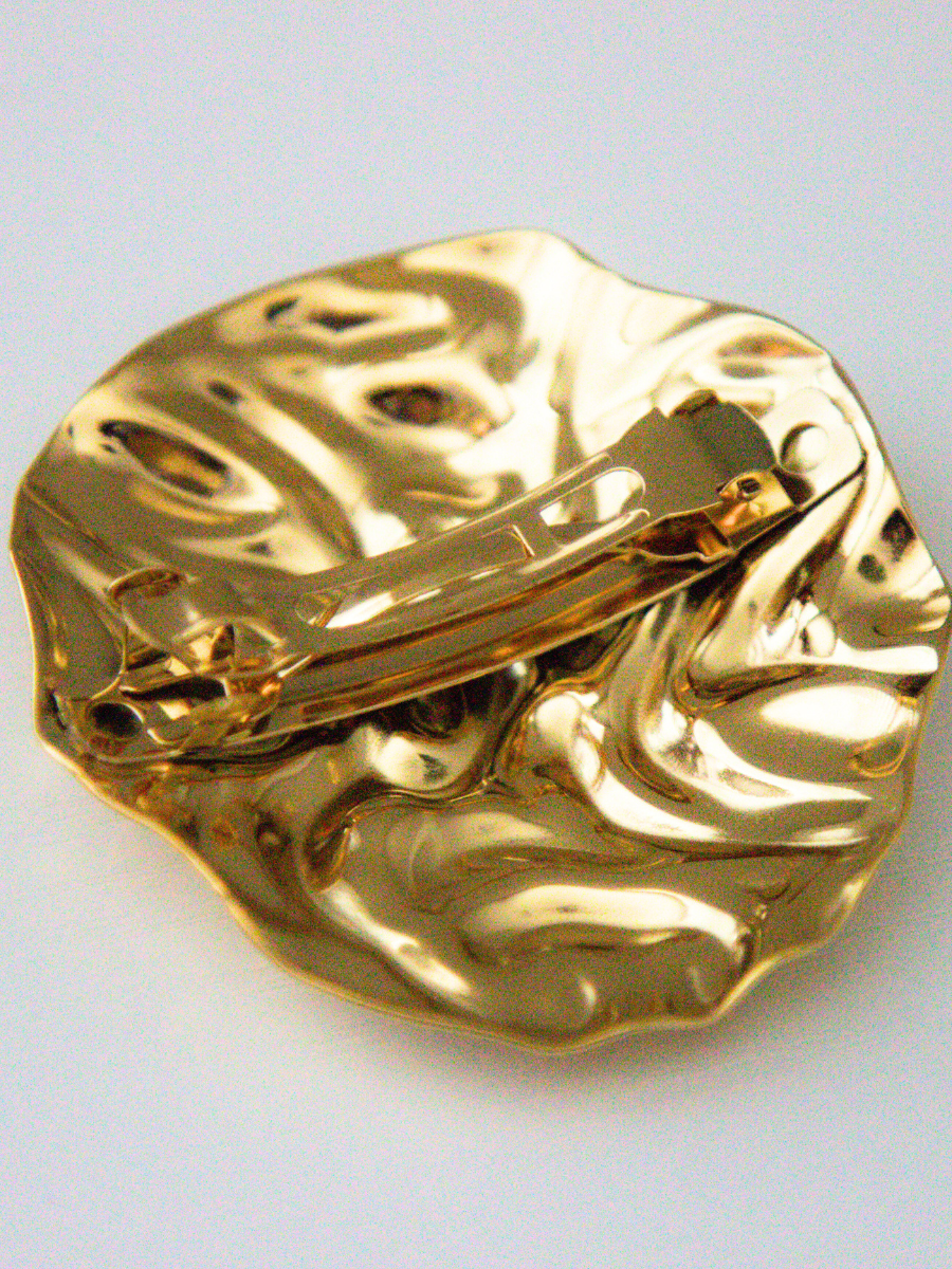 Circle Gold Texture Barrette in Iris