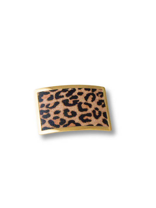 Leopard Print Barrette in Wild Orchid