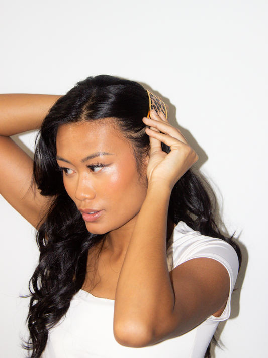 Leopard Print Barrette in Wild Orchid