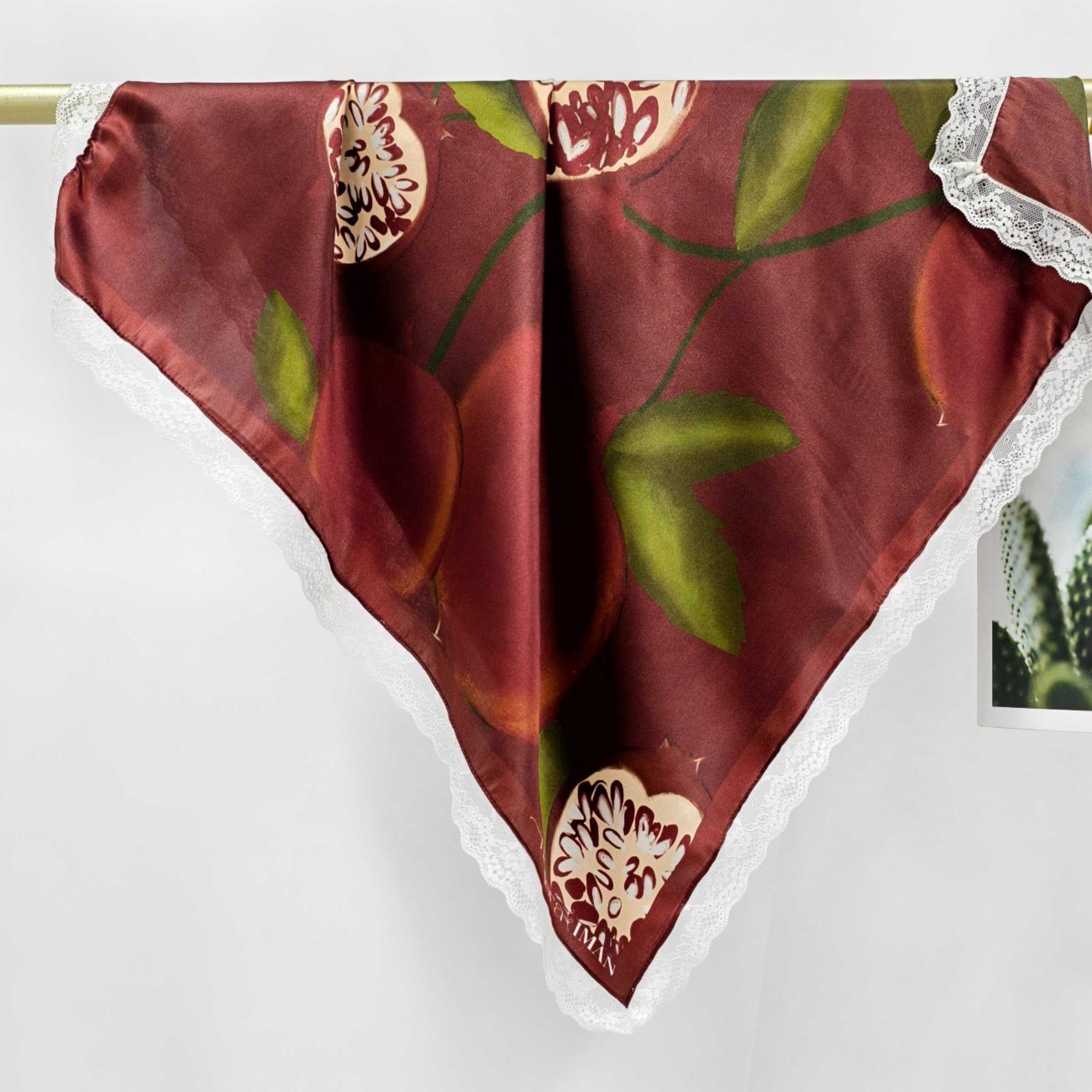 Silk Scarf Flore in Pomegranate