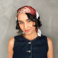 Silk Scarf Flore in Pomegranate