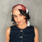 Silk Scarf Flore in Pomegranate