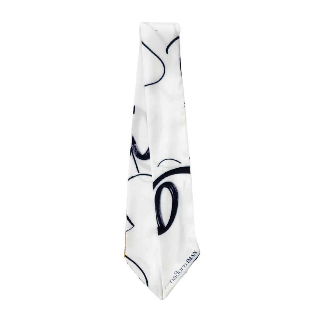 Ponytail Scarf in White Egret