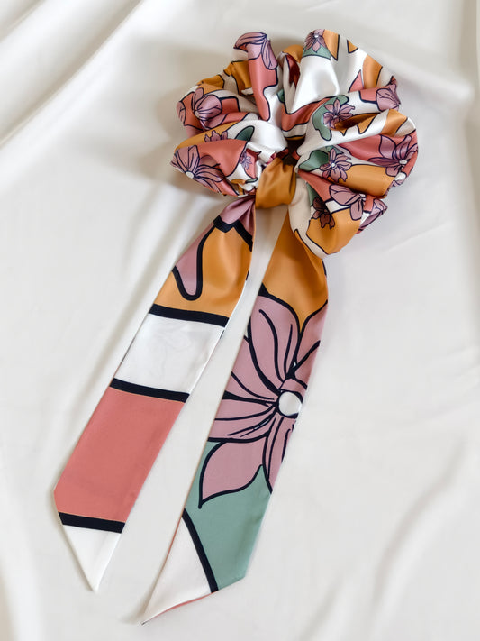 Hummingbird Set — Silk Scrunchie & Scarf