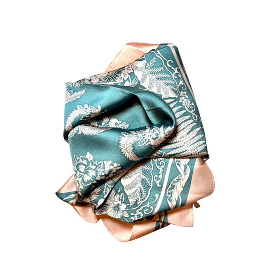 Silk Headscarf in English Bluebell