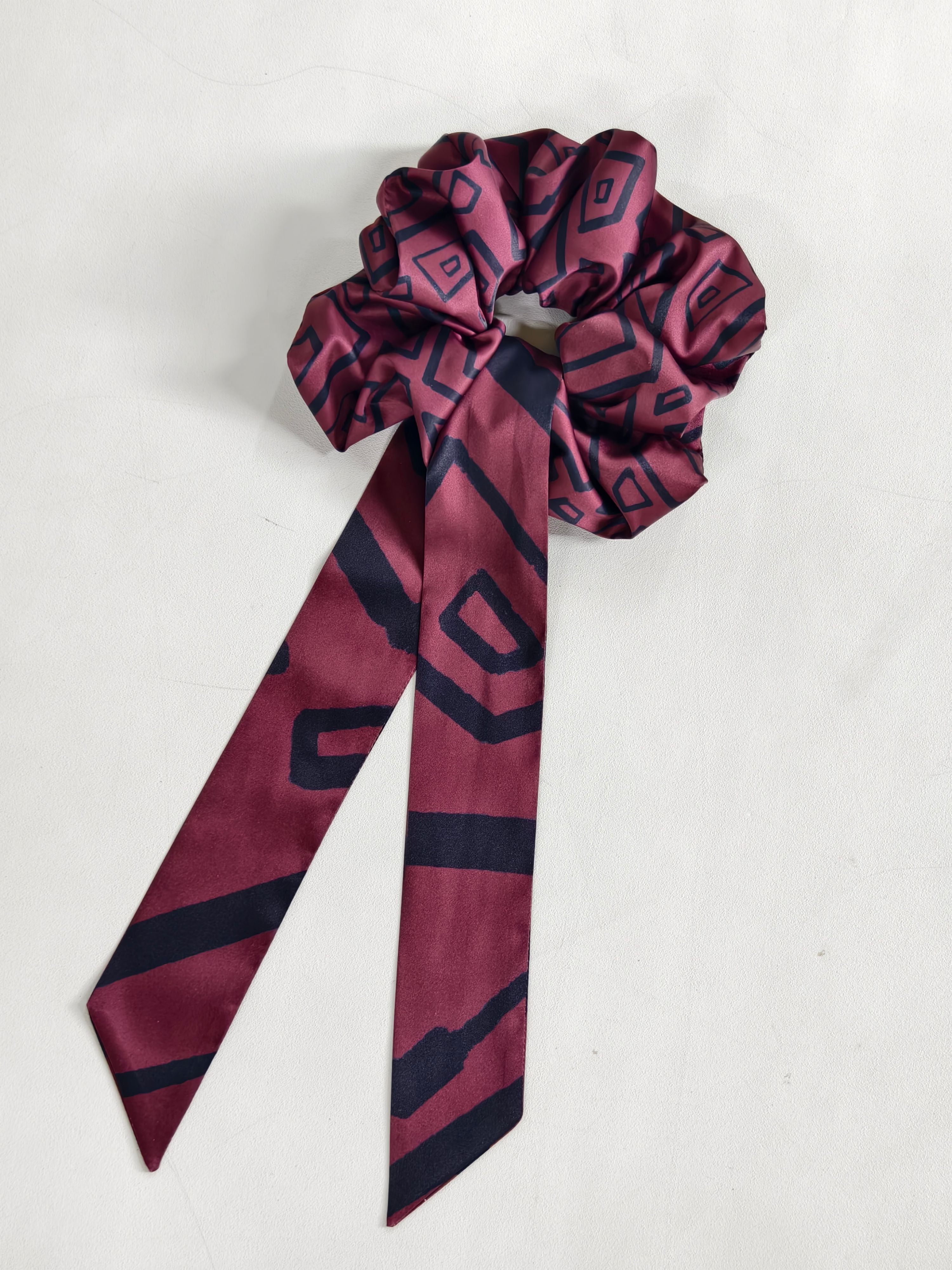 Petunias Set — Silk Scrunchie & Ponytail Scarf