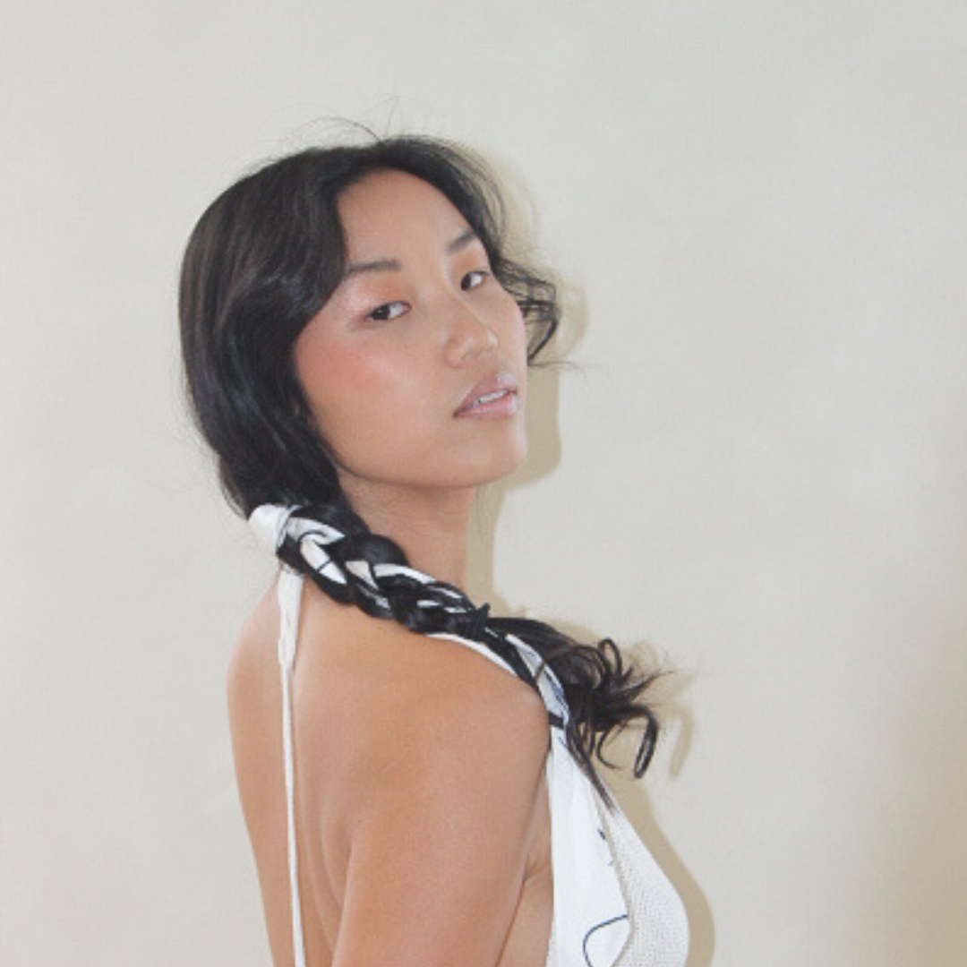 Ponytail Scarf in White Egret