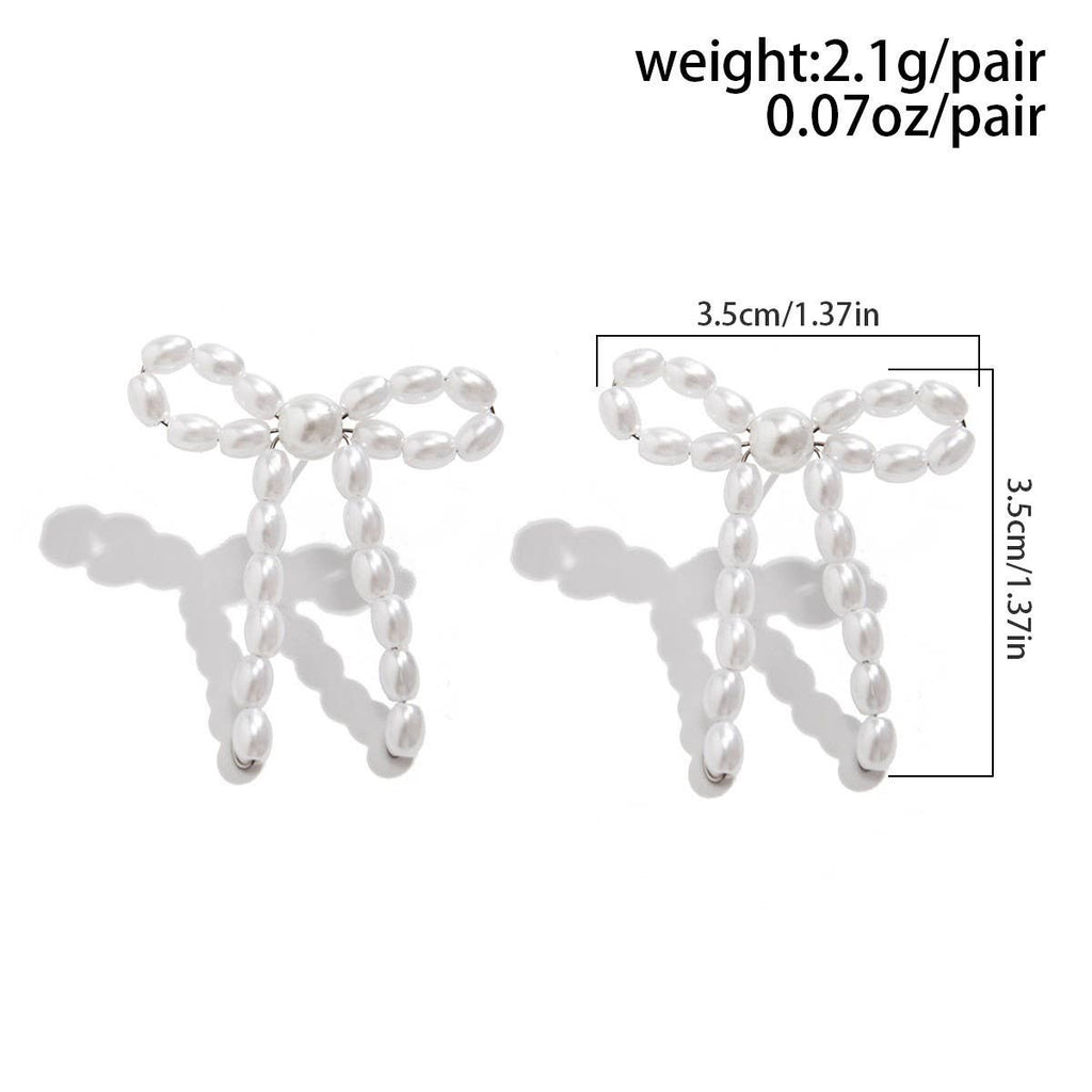 Bow French Tassel Pearl Earrings