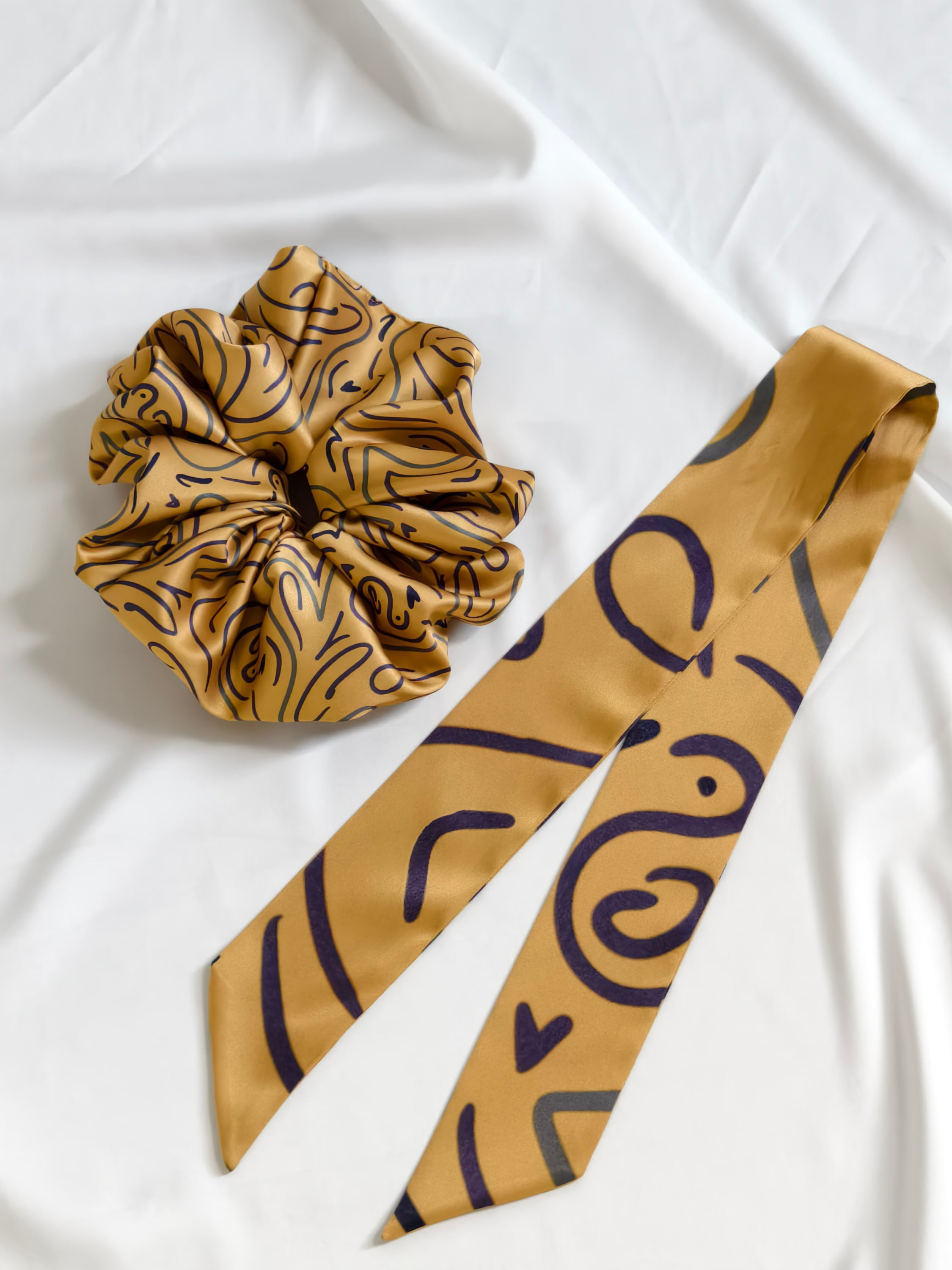 Gladilous Set — Silk Scrunchie & Ponytail Scarf