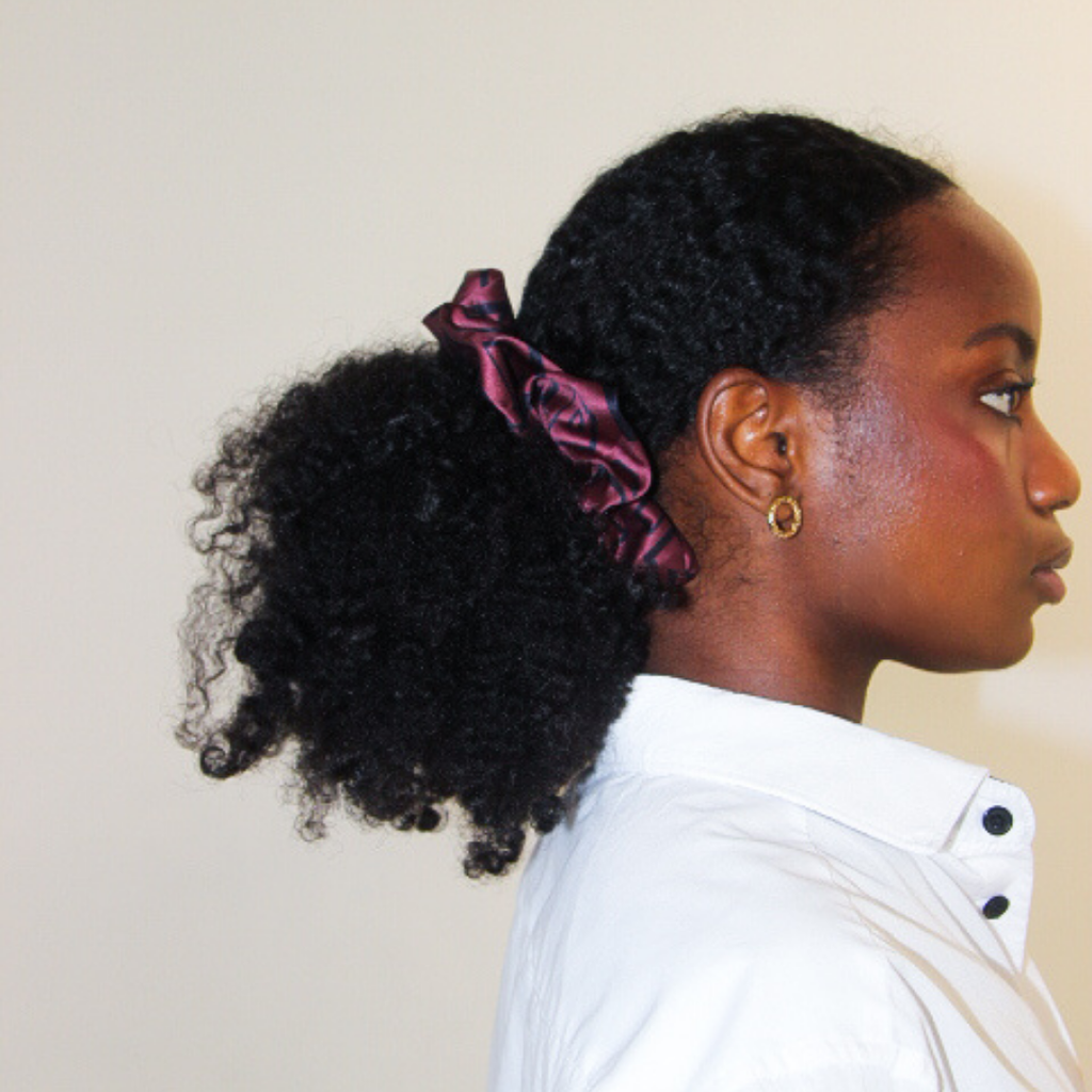 Petunias Set — Silk Scrunchie & Ponytail Scarf
