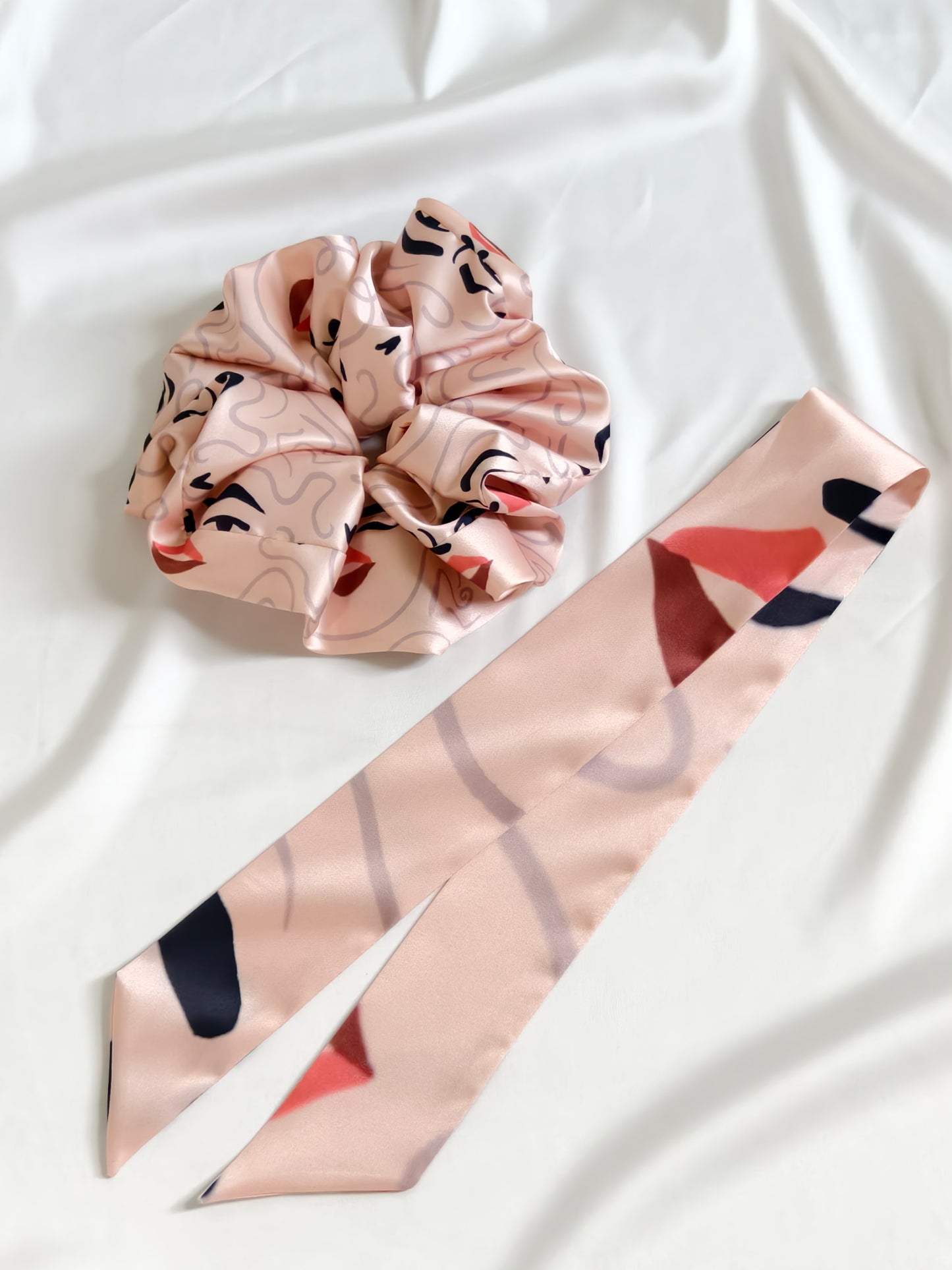 Hydrengea Set — Silk Scrunchie & Scarf