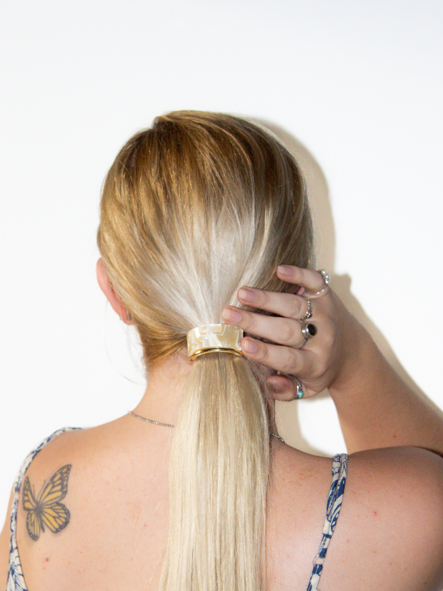 Ponytail Cuff in Cream Molten Gardenia