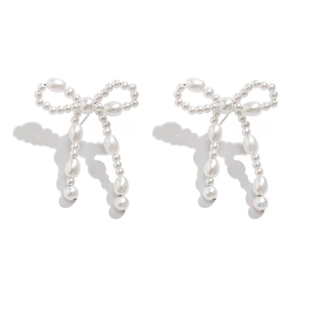 Bow French Tassel Pearl Earrings