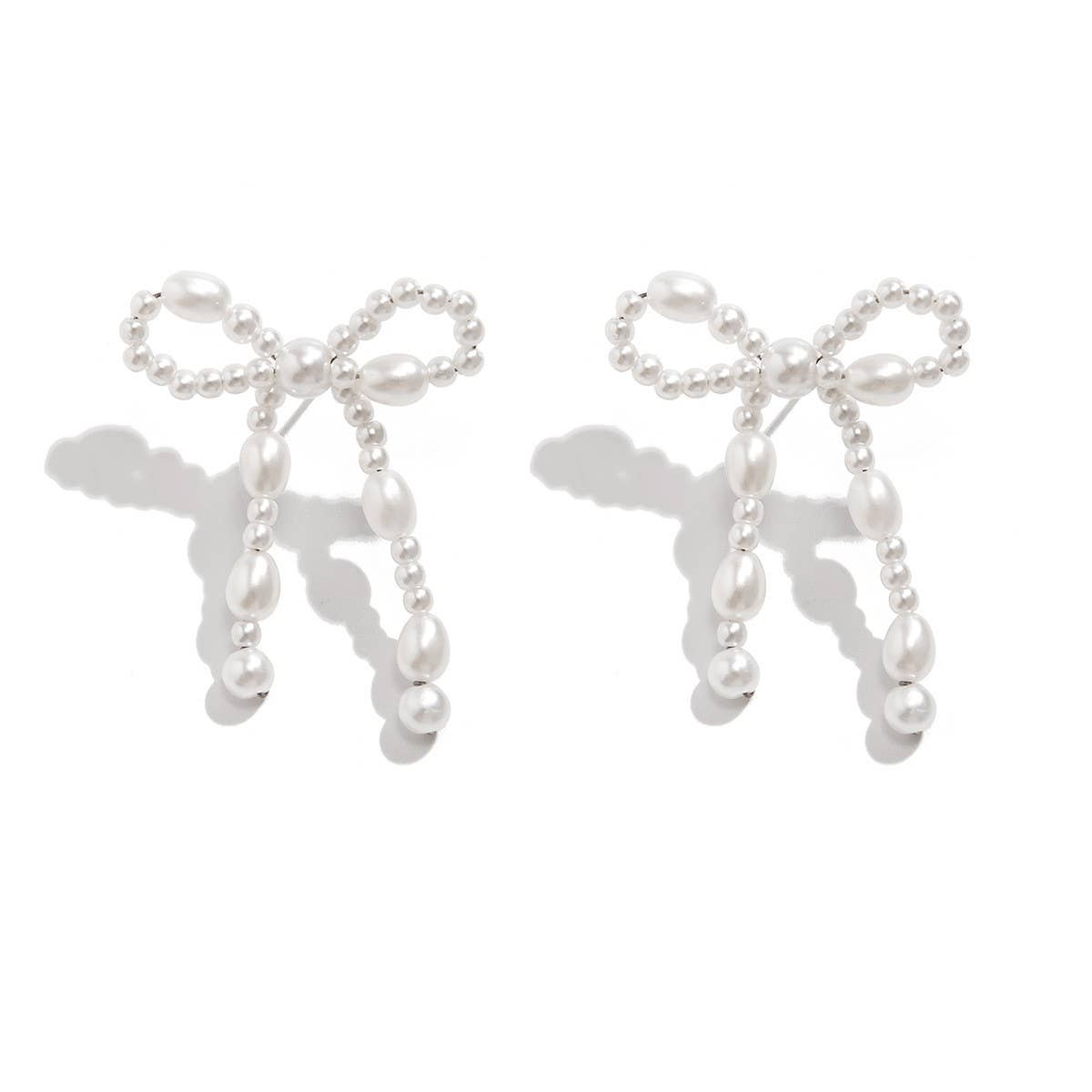 Bow French Tassel Pearl Earrings