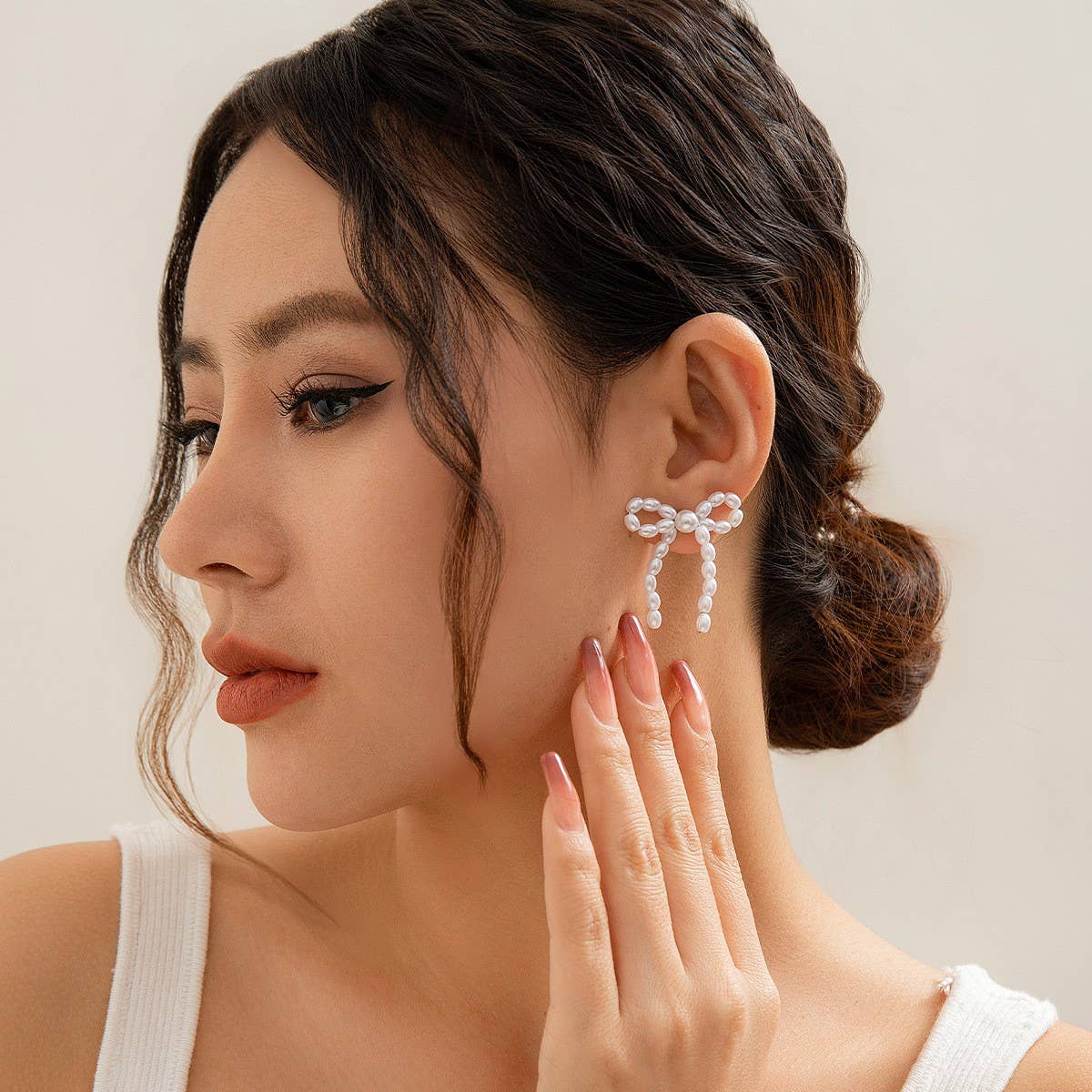 Bow French Tassel Pearl Earrings