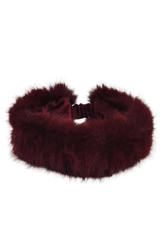 Fur Headband in Amaryllis