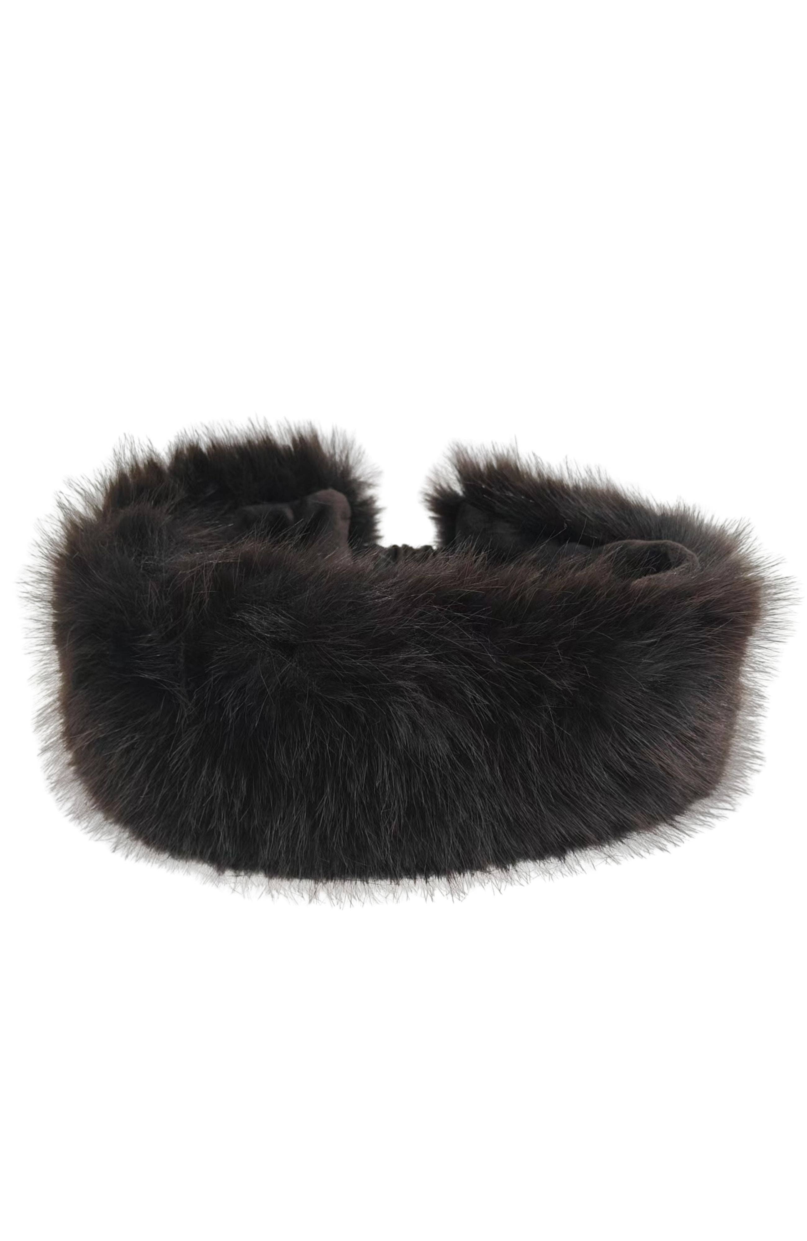 Fur Headband in Amaryllis